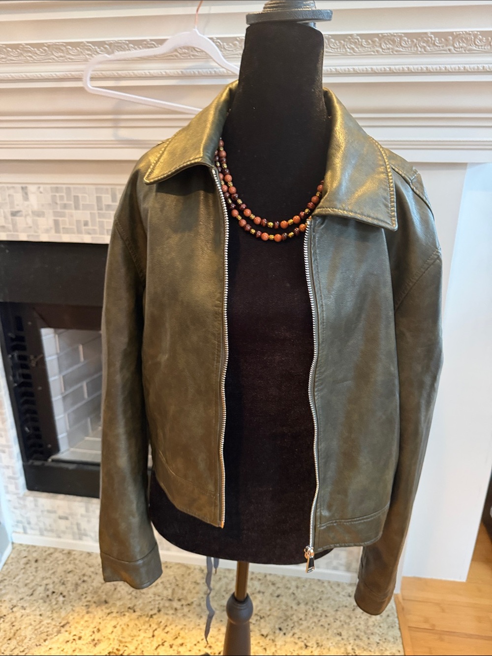 Rachel by Rachel Roy Olive Green Faux Leather Jacket - Women